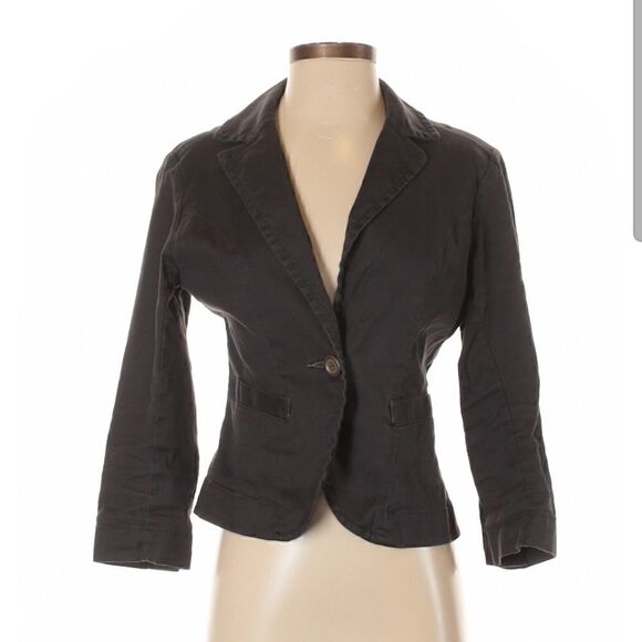ANTHROPOLOGIE Level 99 Linen Grey Jacket - Picture 2 of 8